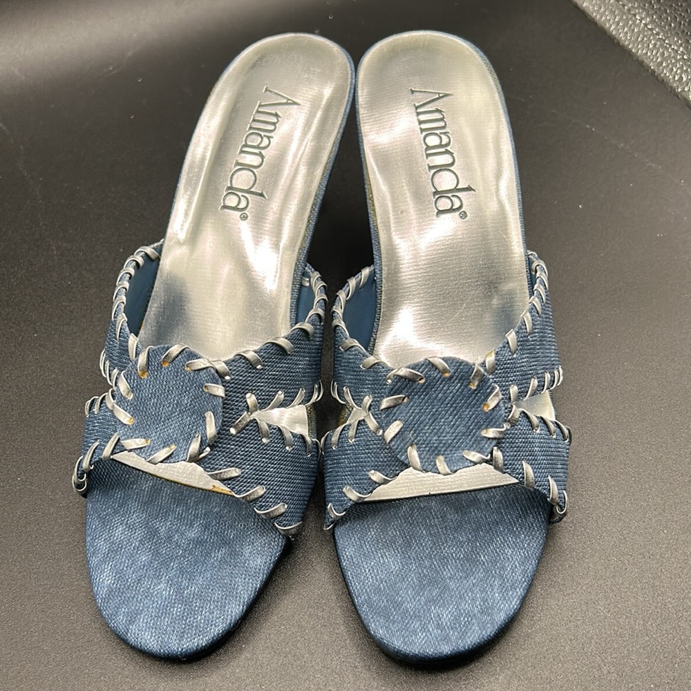 Vintage Amanda Sandals, Color: Blue Denim, Style: Tampa Bay SZ 9M